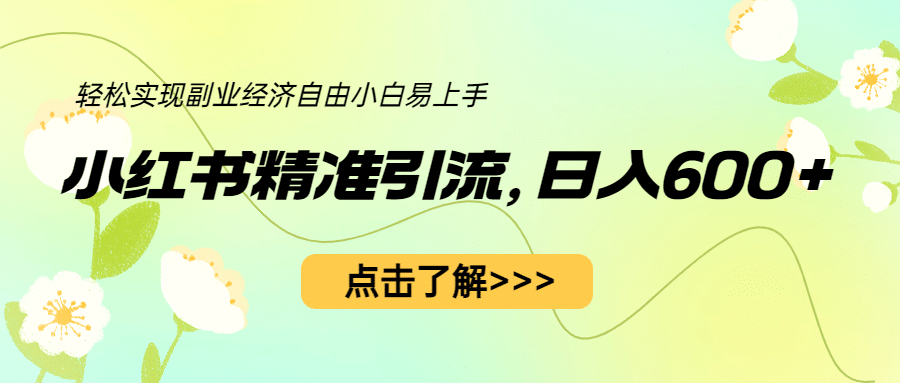 小紅書精準引流，小白日入600 ，輕松實現副業經濟自由（教程 1153G資源）插圖