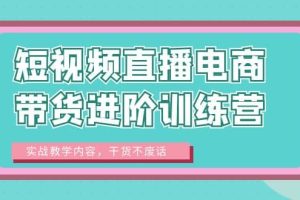 短視頻直播電商帶貨進(jìn)階訓(xùn)練營(yíng)：實(shí)戰(zhàn)教學(xué)內(nèi)容，干貨不廢話