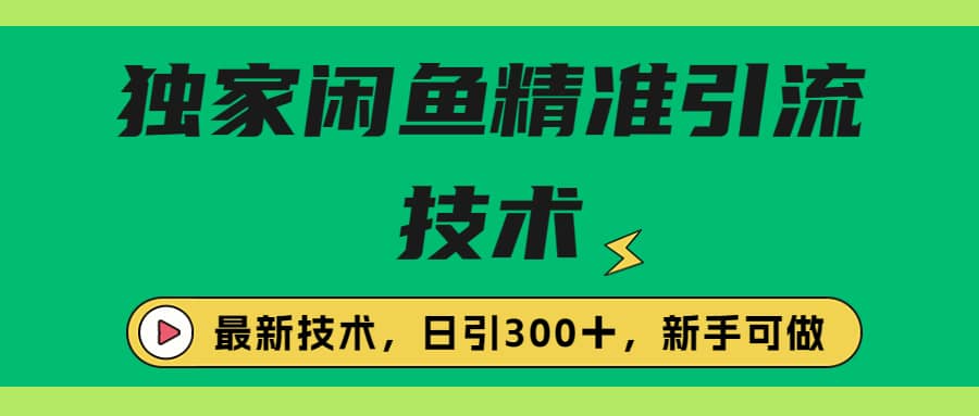 獨家閑魚引流技術(shù)，日引300＋實戰(zhàn)玩法插圖