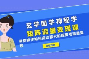 玄學國學神秘學矩陣·流量變現課，帶你操作如何透過強大的矩陣號流量變現