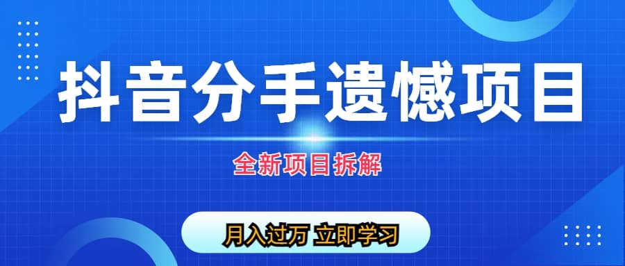 自媒體抖音分手遺憾項目私域項目拆解插圖