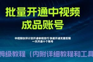 外面收費1980暴力開通中視頻計劃教程，附 快速通過中視頻伙伴計劃的辦法