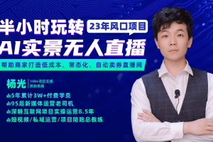 2023年風口項目，半小時玩轉AI實景無人直播