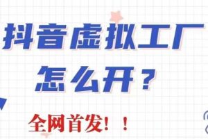 抖音虛擬工廠項目，全新賽道，無需出鏡，冷門暴力，30天帶貨40w 【揭秘】