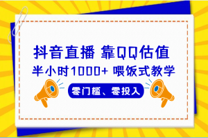 QQ號估值直播 半小時1000 ，零門檻、零投入，喂飯式教學、小白首選
