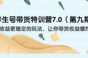 養生號帶貨特訓營7.0（第九期）收益更穩定的玩法 讓你帶貨收益爆炸（11節）
