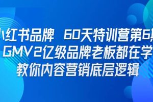 小紅書品牌 60天特訓營第6期 GMV2億級品牌老板都在學 教你內容營銷底層邏輯