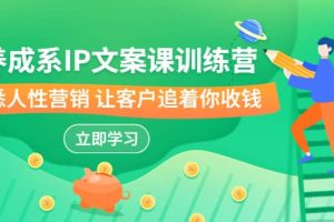 養(yǎng)成系-IP文案課訓(xùn)練營，文案心法的天花板 洞悉人性營銷 讓客戶追著你收錢