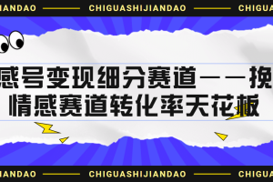 情感號變現細分賽道—挽回，情感賽道轉化率天花板（附渠道）