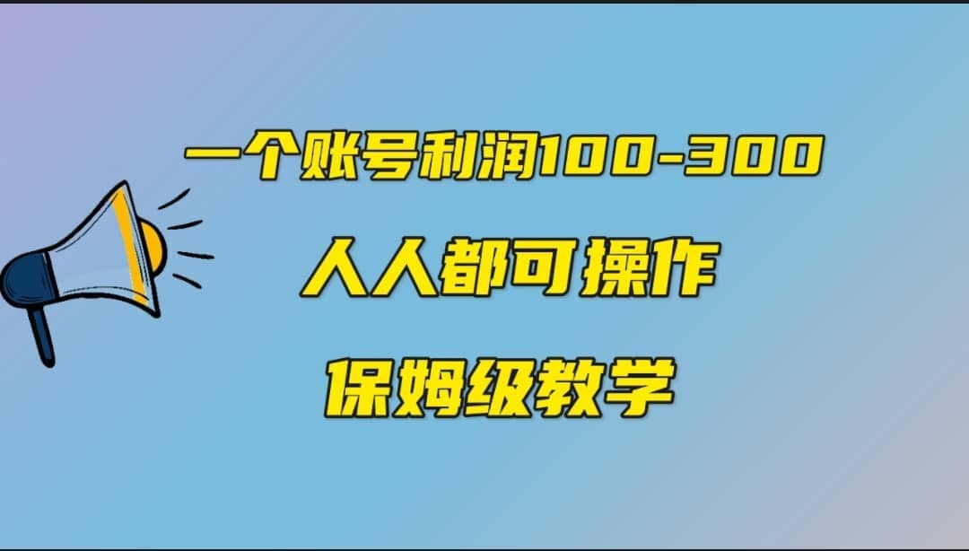 一個賬號100-300，有人靠他賺了30多萬，中視頻另類玩法，任何人都可以做到插圖