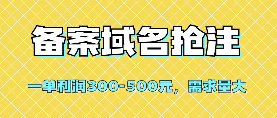 【全網首發】備案域名搶注，一單利潤300-500元，需求量大插圖