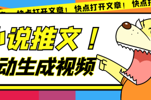 最新AI小說(shuō)推文全自動(dòng)視頻生成軟件 無(wú)腦操作月入6000 【智能腳本 教程】