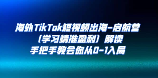 海外TikTok短視頻出海-啟航營（學習精準盈利）解讀，手把手教會你從0-1入局插圖