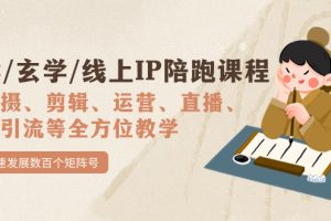 國學/玄學/線上IP陪跑課程，從0-1全方位教學，快速發展數百個矩陣號