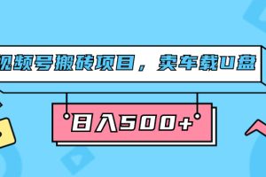 視頻號搬磚項目，賣車載U盤，簡單輕松，0門檻日入500 （附831G素材）