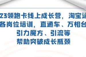 2023領(lǐng)跑·卡 線上成長(zhǎng)營(yíng) 淘寶運(yùn)營(yíng)各崗位培訓(xùn) 直通車 萬(wàn)相臺(tái) 引力魔方 引流
