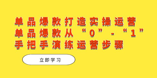 單品爆款打造實操運營，單品爆款從“0”-“1”手把手演練運營步驟插圖