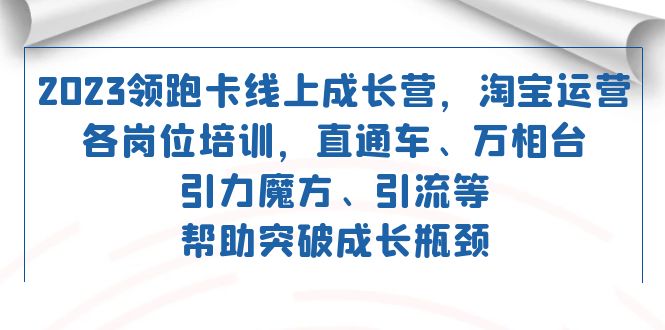 2023領(lǐng)跑·卡 線上成長(zhǎng)營(yíng) 淘寶運(yùn)營(yíng)各崗位培訓(xùn) 直通車 萬(wàn)相臺(tái) 引力魔方 引流插圖