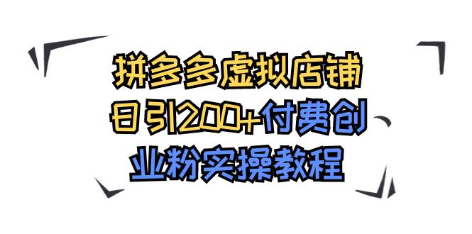拼多多虛擬店鋪日引200 付費創業粉實操教程插圖
