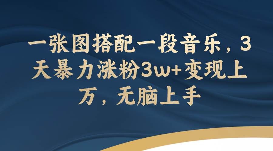 一張圖搭配一段音樂，3天暴力漲粉3w 變現(xiàn)上萬，無腦上手插圖