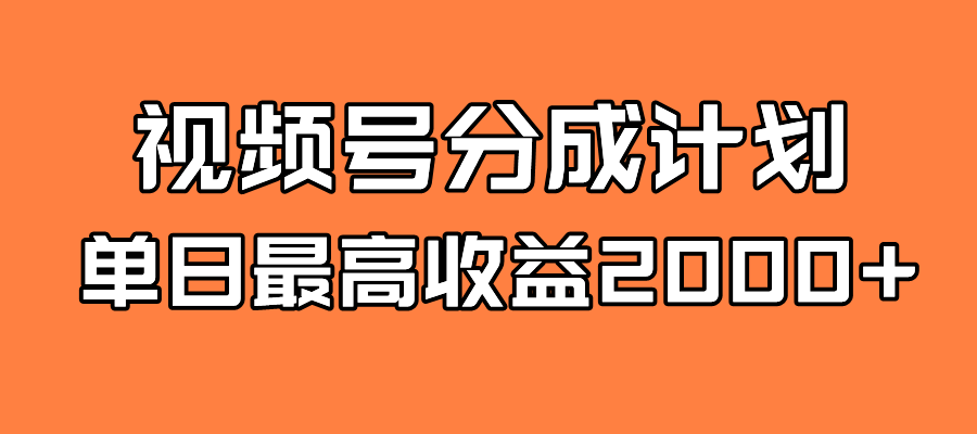 全新藍海 視頻號掘金計劃 日入2000插圖