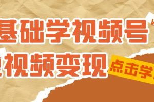 0基礎(chǔ)學(xué)-視頻號(hào)短視頻變現(xiàn)：適合新人學(xué)習(xí)的短視頻變現(xiàn)課（10節(jié)課）
