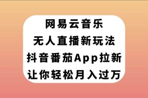 網(wǎng)易云音樂無人直播新玩法，抖音番茄APP拉新，讓你輕松月入過萬