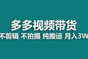【藍海項目】多多視頻帶貨，純搬運一個月搞了5w傭金，小白也能操作【揭秘】