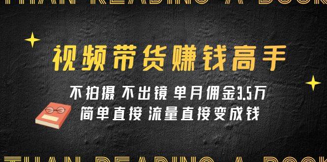 視頻帶貨賺錢高手課程：不拍攝 不出鏡 單月傭金3.5w 簡單直接 流量直接變錢插圖