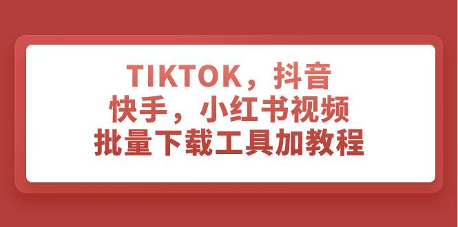 TIKTOK，抖音，快手，小紅書視頻批量下載工具加教程插圖