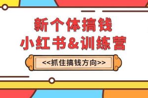 新個體·搞錢-小紅書訓練營：實戰落地運營方法，抓住搞錢方向，每月多搞2w