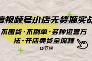 微信視頻號小店無貨源實戰 不囤貨·不刷單·多種運營方法·開店賣貨全流程