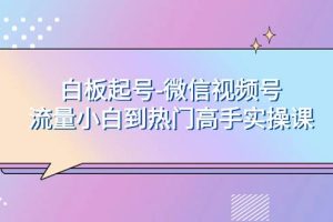 白板起號-微信視頻號流量小白到熱門高手實操課