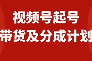 視頻號快速起號，分成計劃及帶貨，0-1起盤、運營、變現玩法，日入1000