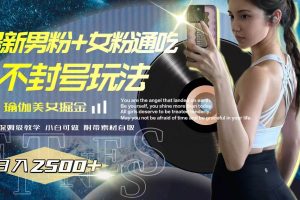 最新男粉 女粉通吃不封號(hào)玩法瑜伽美女掘金，日入2500