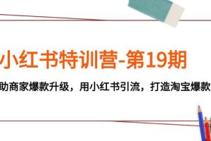 小紅書特訓營-第19期，幫助商家爆款升級，用小紅書引流，打造淘寶爆款