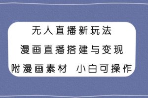 無人直播新玩法，漫畫直播搭建與變現，附漫畫素材小白也可操作
