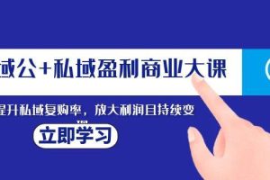 全域公 私域盈利商業大課，有效提升私域復購率，放大利潤且持續變現