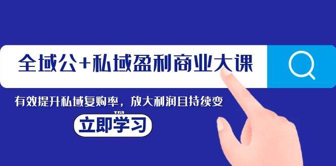 全域公 私域盈利商業大課，有效提升私域復購率，放大利潤且持續變現插圖