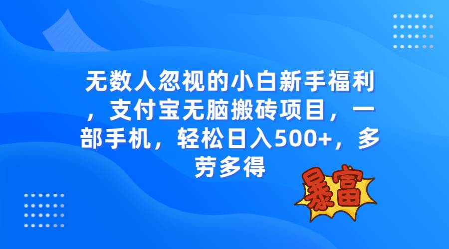 無數人忽視的項目，支付寶無腦搬磚項目，一部手機即可操作，輕松日入500插圖