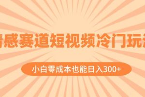 情感賽道短視頻冷門玩法，小白零成本也能日入300 （教程 素材）