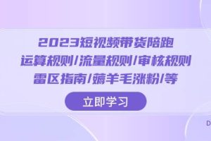 2023短視頻·帶貨陪跑：運算規則/流量規則/審核規則/雷區指南/薅羊毛漲粉..