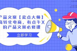 產品文案【賣點大師】高轉化電商，有點牛X的 產品文案必修課