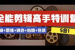 全能剪輯-高手特訓(xùn)營：剪輯 思維 調(diào)色 拍攝 包裝（5合1）53節(jié)課