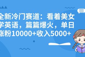 全新冷門賽道：看著美女學(xué)英語(yǔ)，篇篇爆火，單日漲粉10000 收入5000