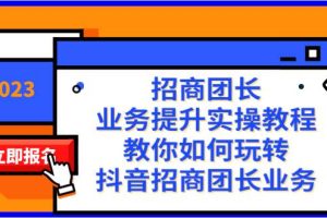 招商團(tuán)長-業(yè)務(wù)提升實操教程，教你如何玩轉(zhuǎn)抖音招商團(tuán)長業(yè)務(wù)（38節(jié)課）