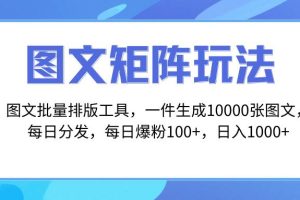 圖文批量排版工具，矩陣玩法，一鍵生成10000張圖，每日分發多個賬號