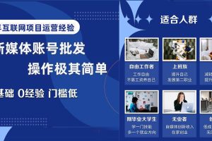 自媒體賬號(hào)批發(fā)，看我怎么一天賺1個(gè)W，超簡(jiǎn)單