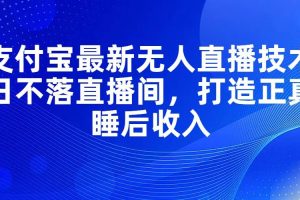 支付寶最新無人直播技術，日不落直播間，打造正真睡后收入