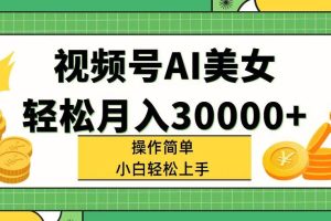 視頻號AI美女，輕松月入30000+,操作簡單小白也能輕松上手